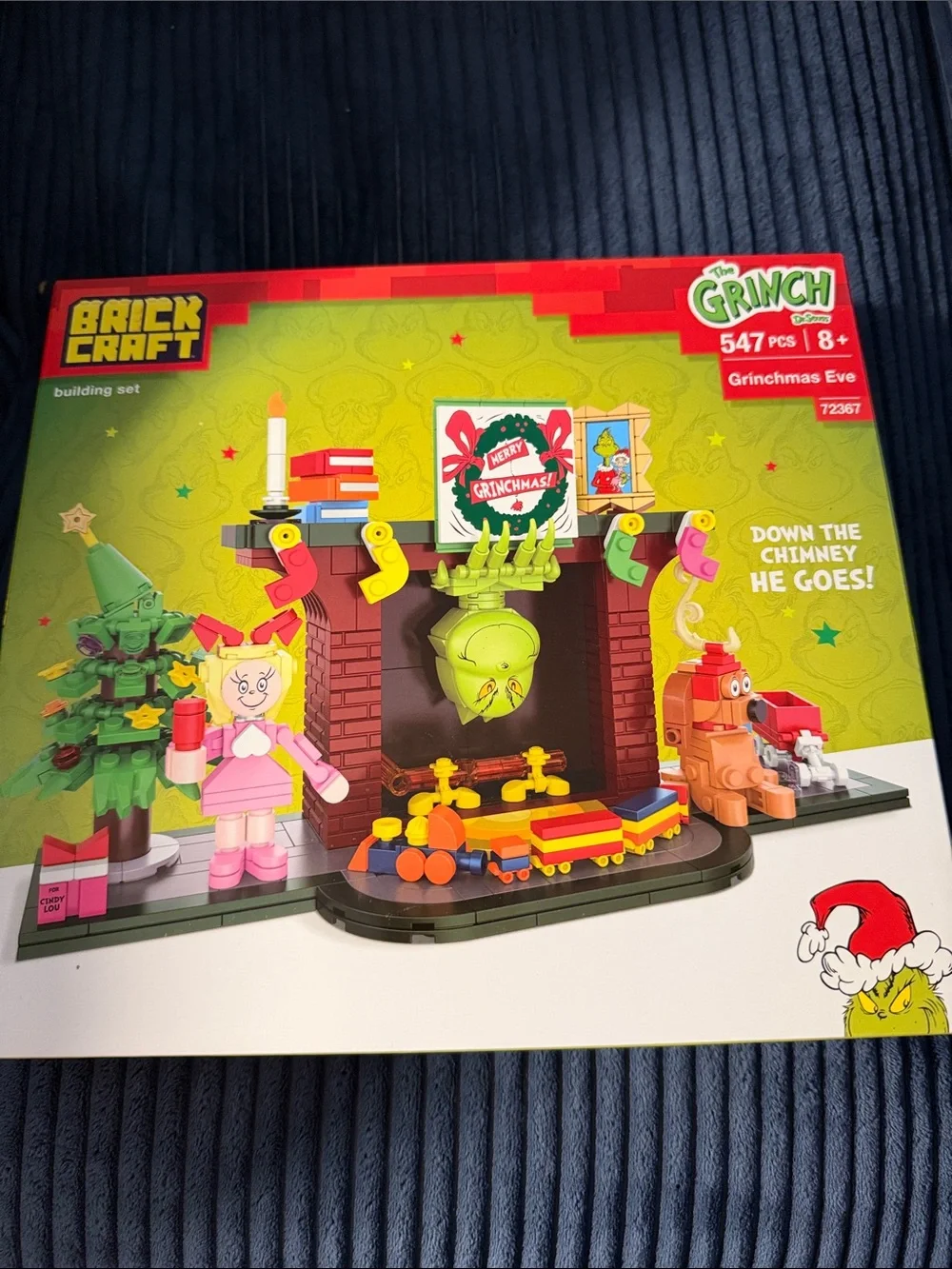 Brick Craft Grinchmas Eve Building Set - Green Holiday Chimney Scene